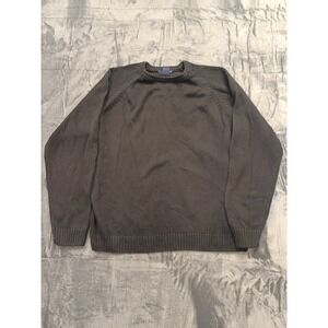 Basic‎ Editions Mens Dark Gray Crew Neck Raglan Sleeve Sweater Size Large